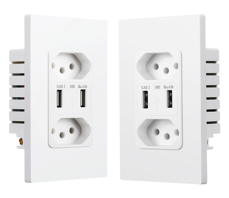 Brazil USB Wall Socket 5V 4.8A Brazil USB Wall Socket 5V 4.8A