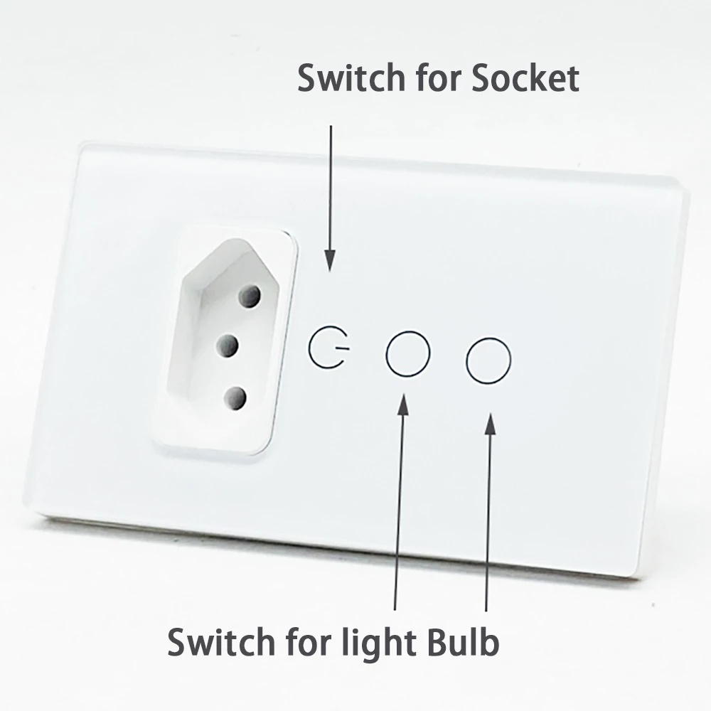 Brazil Smart Light Switch Socket Combo KS-BR10AS1 Brazil Smart Light Switch Socket Combo KS-BR10AS1