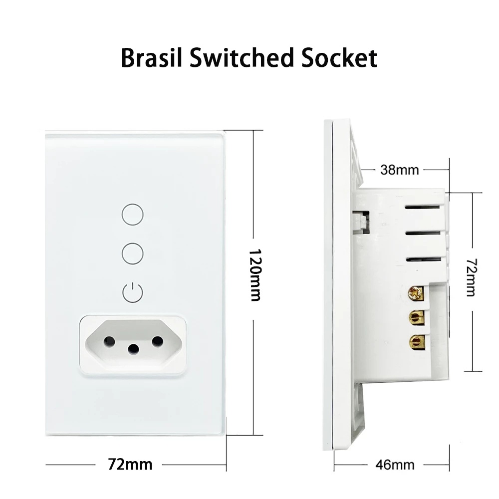 Brazil Smart Light Switch Socket Combo KS-BR10AS1 Brazil Smart Light Switch Socket Combo KS-BR10AS1