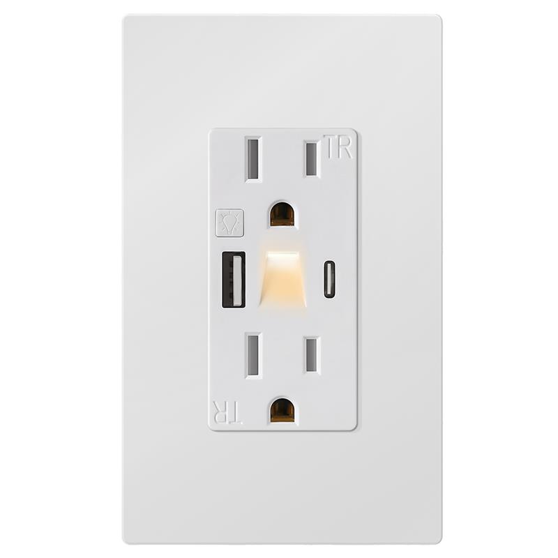 US 15A Type C USB Outlet with Night Light