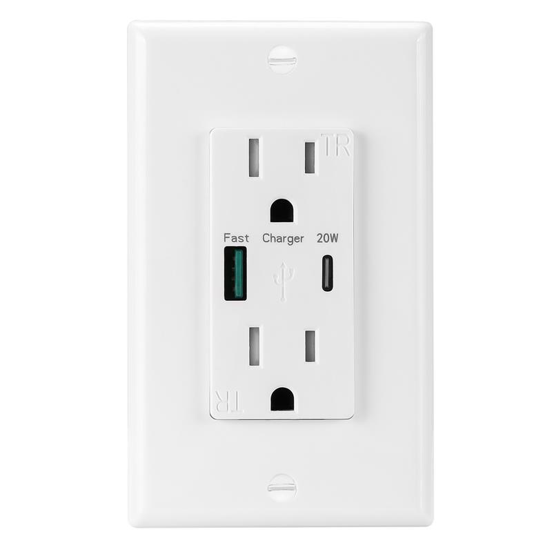 110V 15A PD 20W Fast Charging Type C USB socket